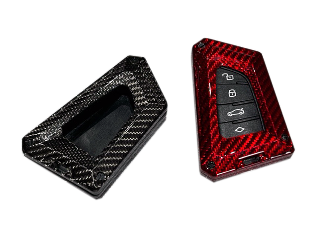 Supra GR 2020+ V2 Carbon Fiber Key Fob Cover_Dark Grey/Red